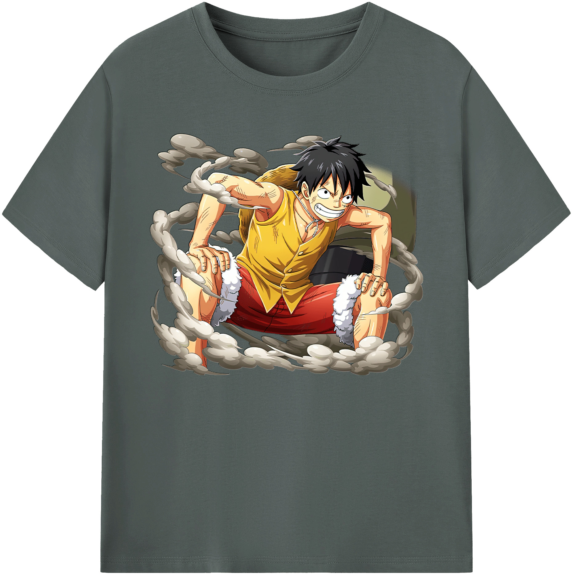 ワンピース モンキー・D・ルフィ ONE PIECE Monkey D. Luffy 綿100％ メンズ半袖Tシャツ｜肌触りやわらか＆通気性